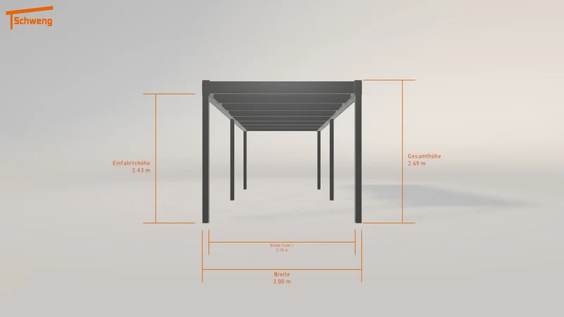 #DE Schweng Flachdachcarport C600 (ID 33y78p)