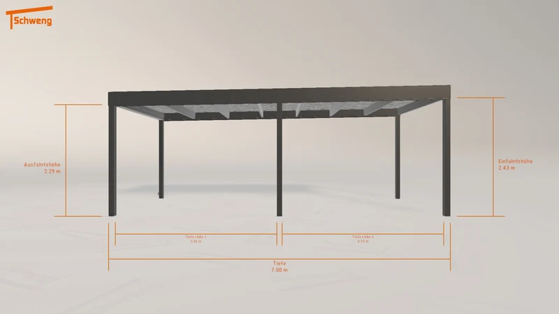 #DE Schweng Flachdachcarport C600 (ID 33y78p)