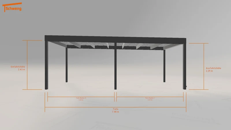 #DE Schweng Flachdachcarport C600 (ID 33y78p)