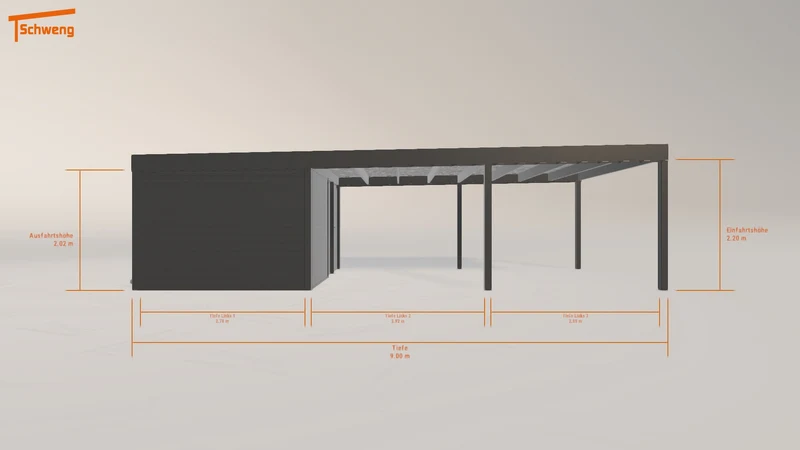 #DE Schweng Flachdachcarport C600 (ID g7dkvp)