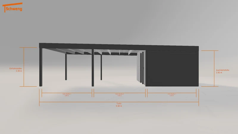 #DE Schweng Flachdachcarport C600 (ID g7dkvp)