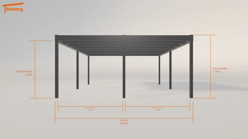 #DE Schweng Flachdachcarport C600 (ID qd937v)