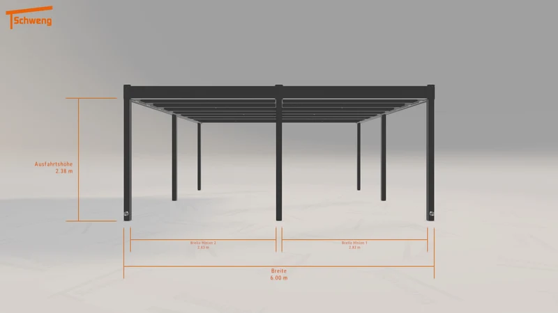 #DE Schweng Flachdachcarport C600 (ID qd937v)