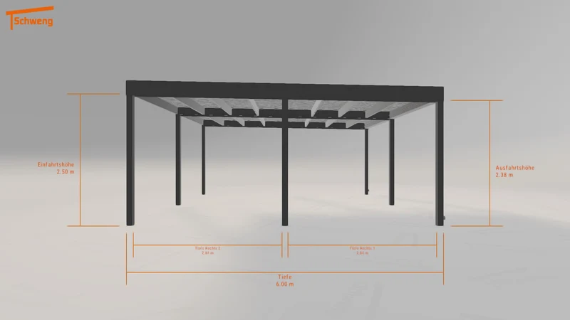 #DE Schweng Flachdachcarport C600 (ID qd937v)