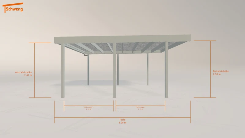 #AT Schweng Flachdachcarport C600 (ID bkd422)