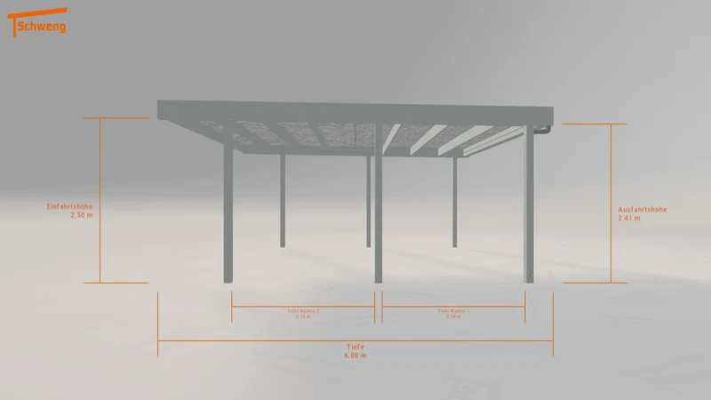 #AT Schweng Flachdachcarport C600 (ID bkd422)
