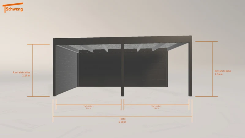 #DE Schweng Flachdachcarport C600 (ID k2vr8q)