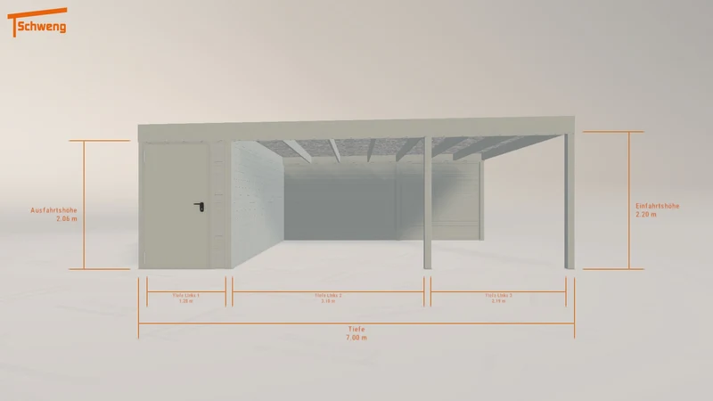 #DE Schweng Flachdachcarport C600 (ID mjv9jj)