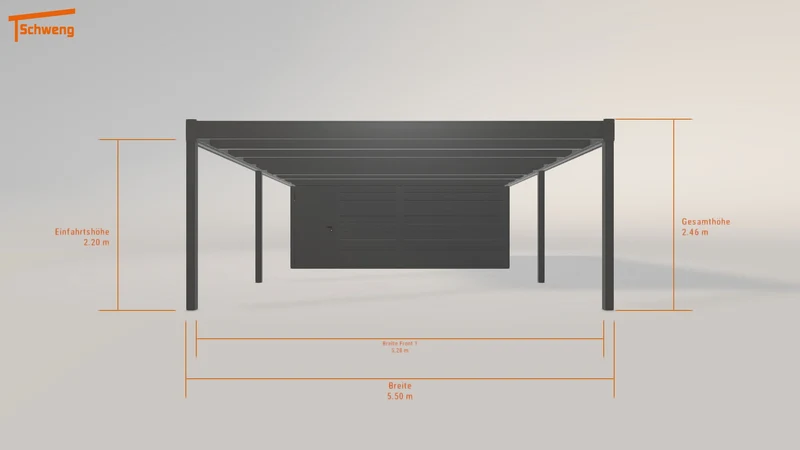 #DE Schweng Flachdachcarport C600 (ID pbv8r3)