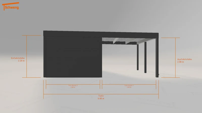 #DE Schweng Flachdachcarport C600 (ID 2q9bw9)