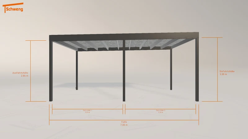 #DE Schweng Flachdachcarport C600 (ID n5vmky)