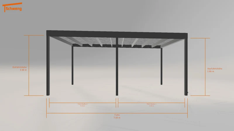 #DE Schweng Flachdachcarport C600 (ID n5vmky)