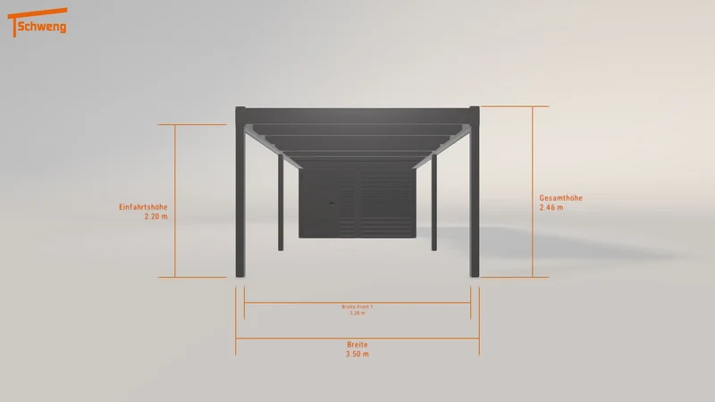#DE Schweng Flachdachcarport C600 (ID 772qm5)
