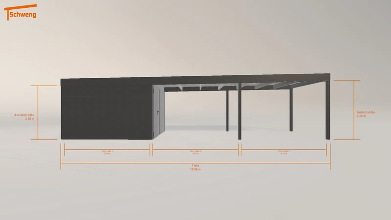 #DE Schweng Flachdachcarport C600 (ID 772qm5)