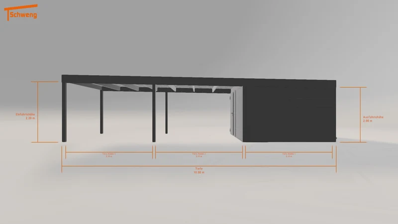 #DE Schweng Flachdachcarport C600 (ID 772qm5)