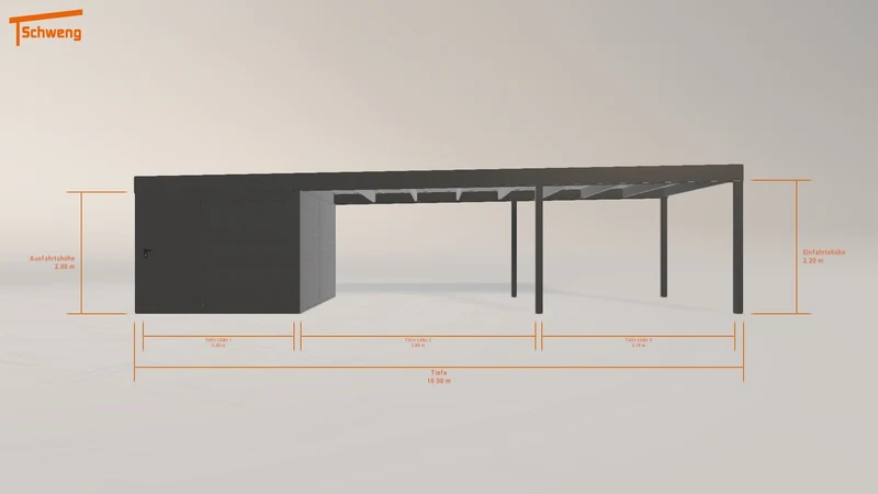 #DE Schweng Flachdachcarport C600 (ID ygz8nk)