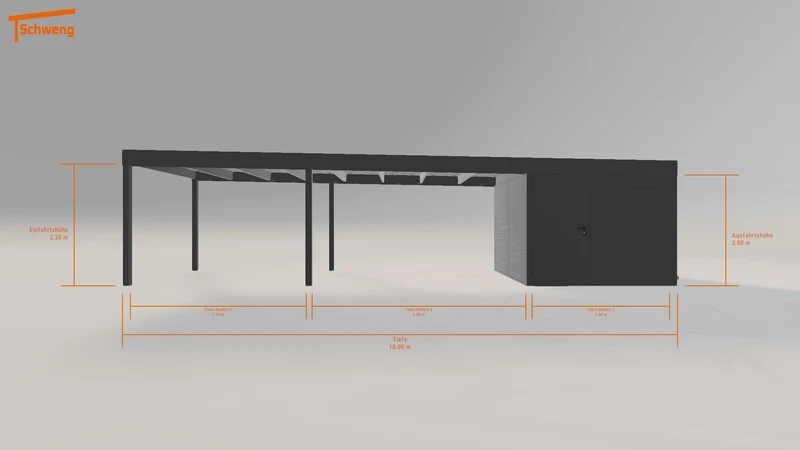 #DE Schweng Flachdachcarport C600 (ID ygz8nk)