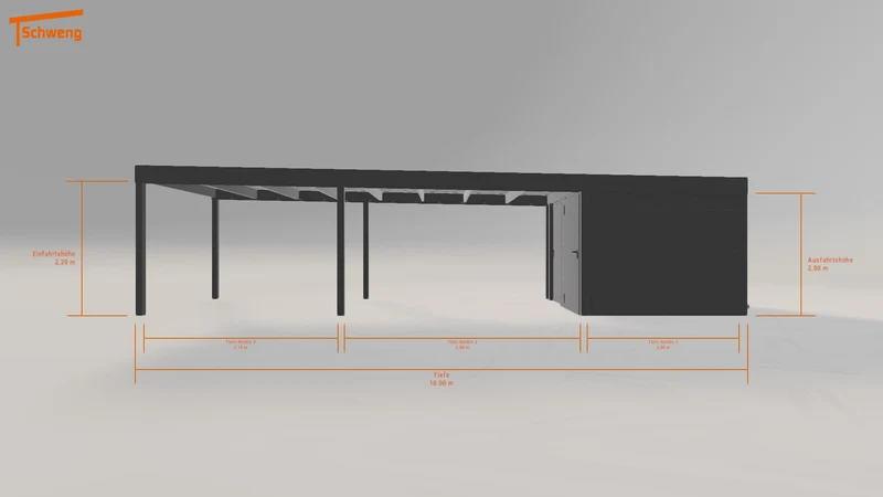 #DE Schweng Flachdachcarport C600 (ID 2q9jxj)