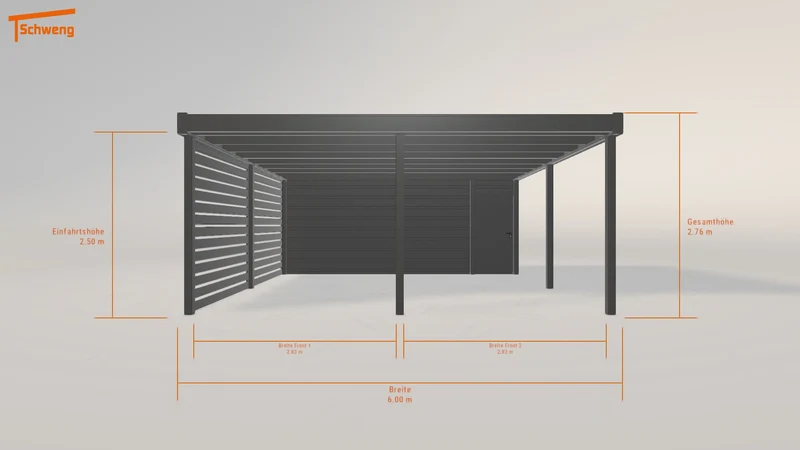 #DE Schweng Flachdachcarport C600+ (ID w3j27r) #MTG