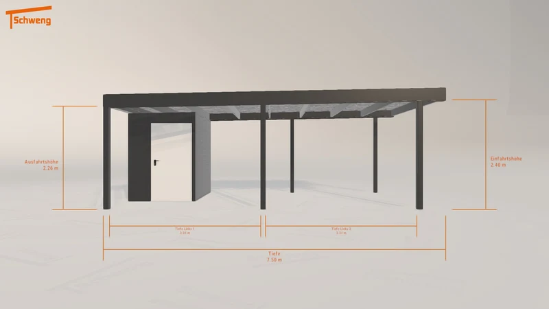 #DE Schweng Flachdachcarport C600 (ID mjvpvr)
