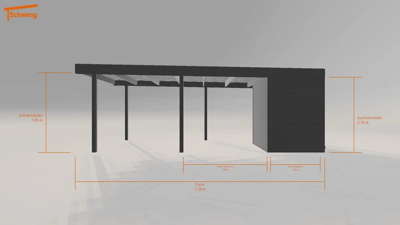#DE Schweng Flachdachcarport C600 (ID mjvpvr)