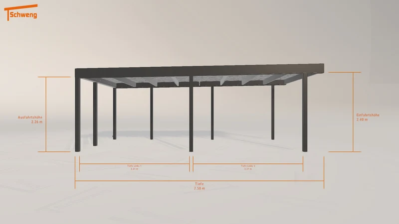 #DE Schweng Flachdachcarport C600 (ID zb353g) #MTG