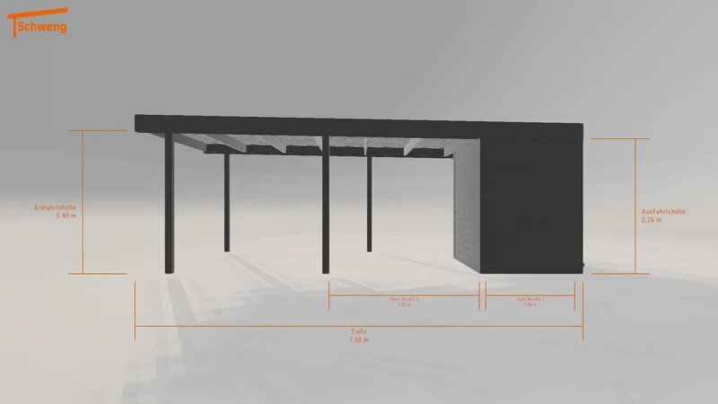 #DE Schweng Flachdachcarport C600 (ID jjgpgn)