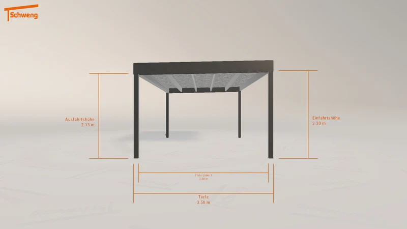 #DE Schweng Flachdachcarport C600 (ID 7729kz)