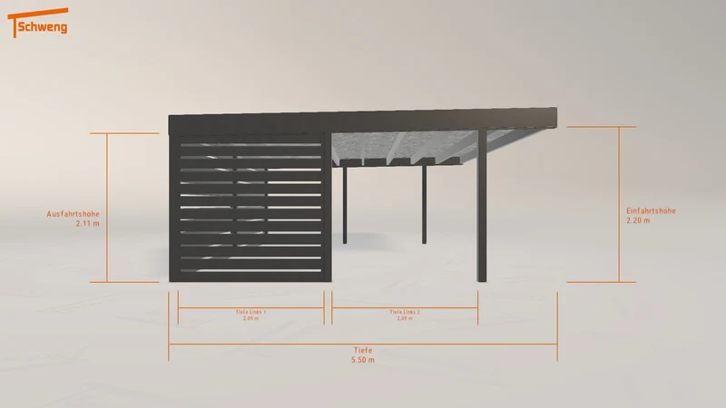 #DE Schweng Flachdachcarport C600+ (ID mjvr2w) #MTG