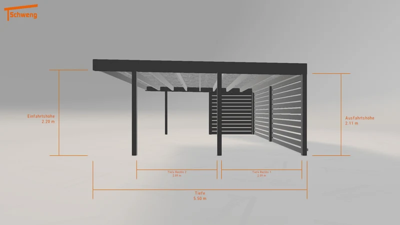 #DE Schweng Flachdachcarport C600+ (ID mjvr2w) #MTG