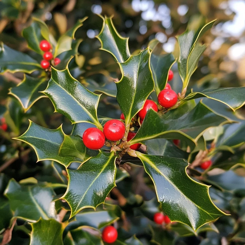 English Holly Seeds – Ilex aquifolium Evergreen Tree with Glossy Foliage