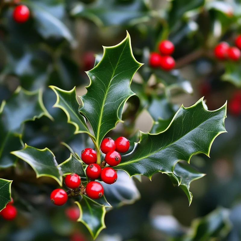 English Holly Seeds – Ilex aquifolium Evergreen Tree with Glossy Foliage
