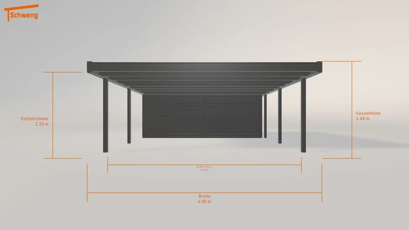 #DE Schweng Flachdachcarport C600 (ID k2vdxb)
