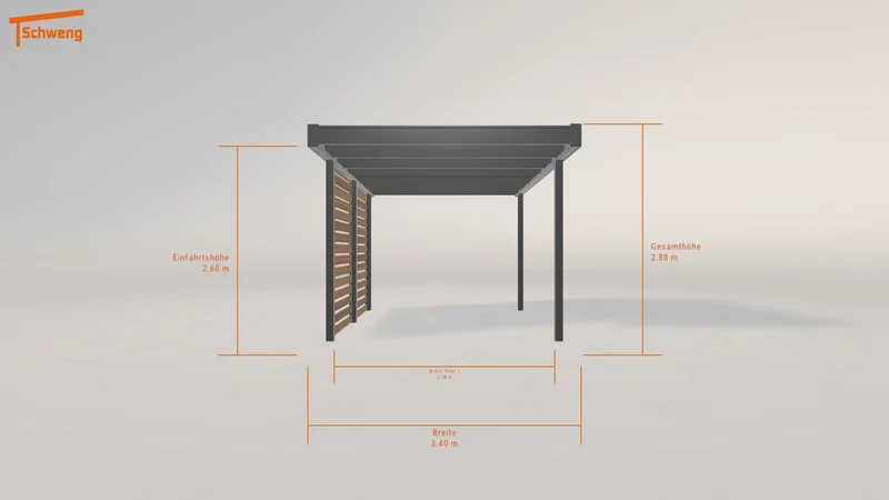 #DE Schweng Flachdachcarport C600 (ID 2q9kjb)