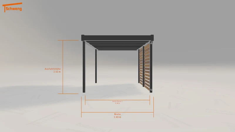 #DE Schweng Flachdachcarport C600 (ID 2q9kjb)