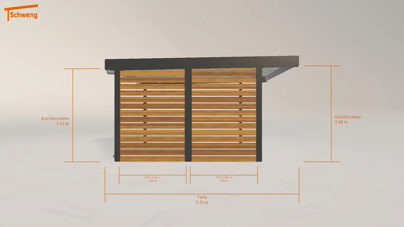 #DE Schweng Flachdachcarport C600 (ID 2q9kjb)