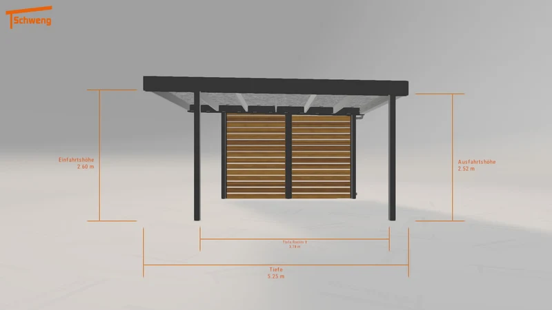 #DE Schweng Flachdachcarport C600 (ID 2q9kjb)