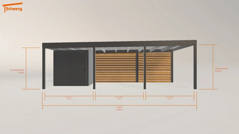 #DE Schweng Flachdachcarport C600 (ID g7dbkp)