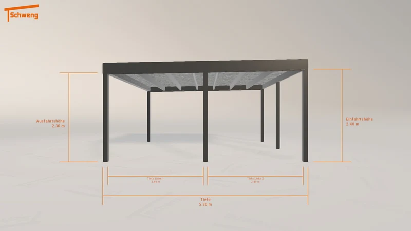 #DE Schweng Flachdachcarport C600 (ID bkdrjm)