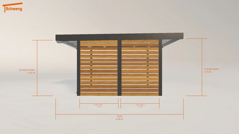 #DE Schweng Flachdachcarport C600 (ID 85jvd5)