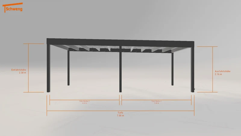 #DE Schweng Flachdachcarport C600+ (ID 5m72m3) #MTG