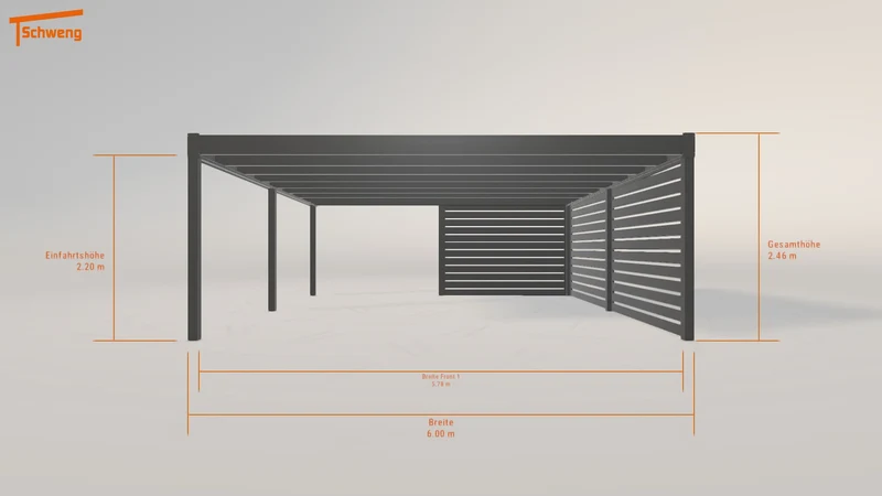 #DE Schweng Flachdachcarport C600+ (ID 425rby) #MTG