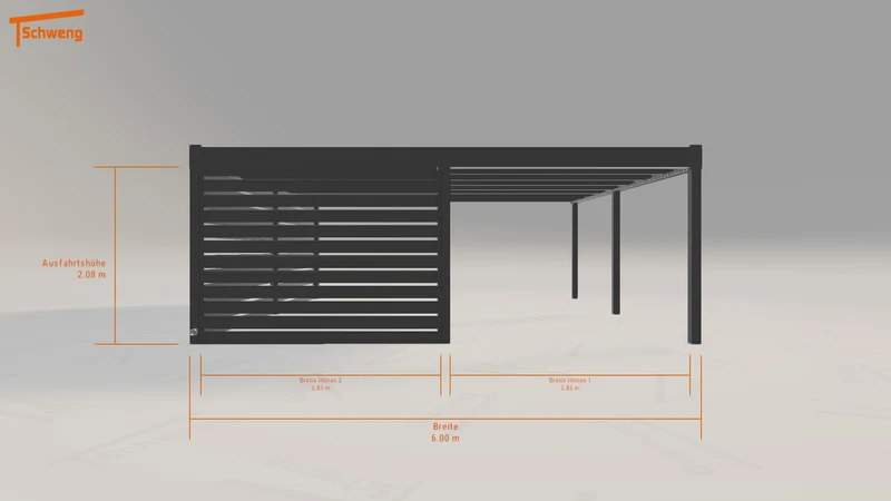 #DE Schweng Flachdachcarport C600+ (ID 425rby) #MTG
