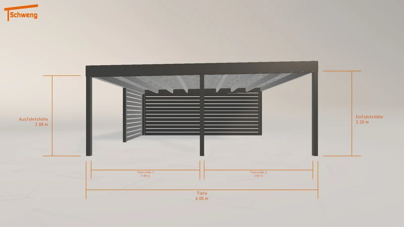 #DE Schweng Flachdachcarport C600+ (ID 425rby) #MTG