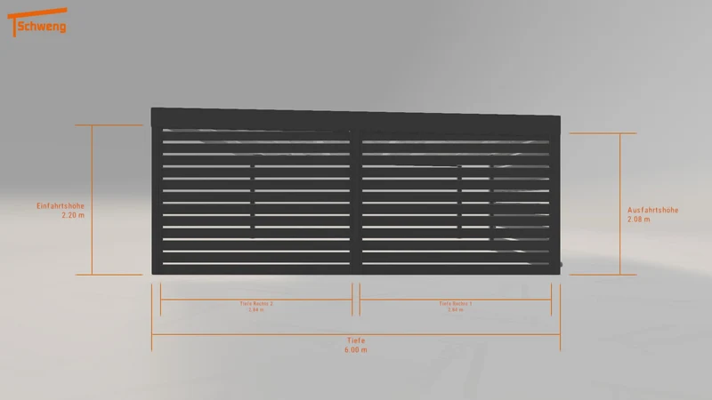 #DE Schweng Flachdachcarport C600+ (ID 425rby) #MTG