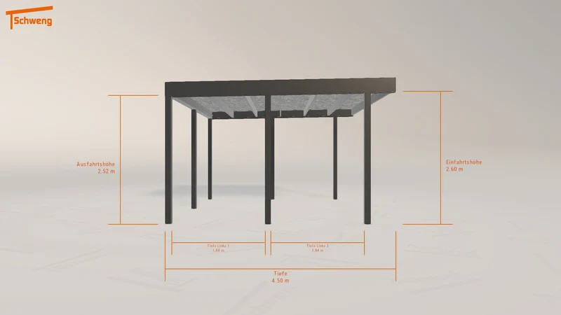 #DE Schweng Flachdachcarport C600 (ID zb979z)