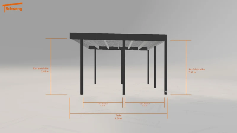 #DE Schweng Flachdachcarport C600 (ID zb979z)