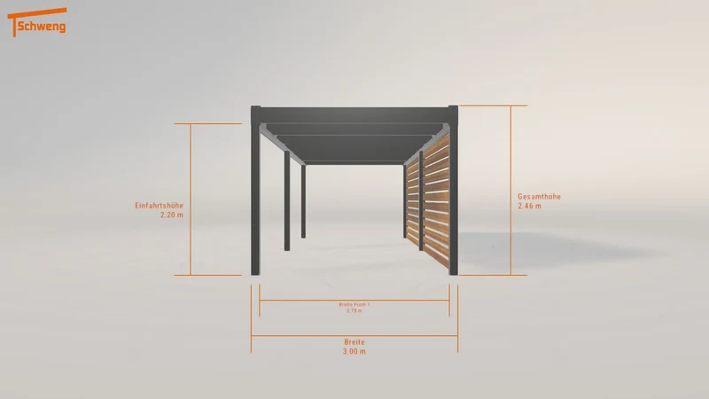 #DE Schweng Flachdachcarport C600 (ID 773k8z)
