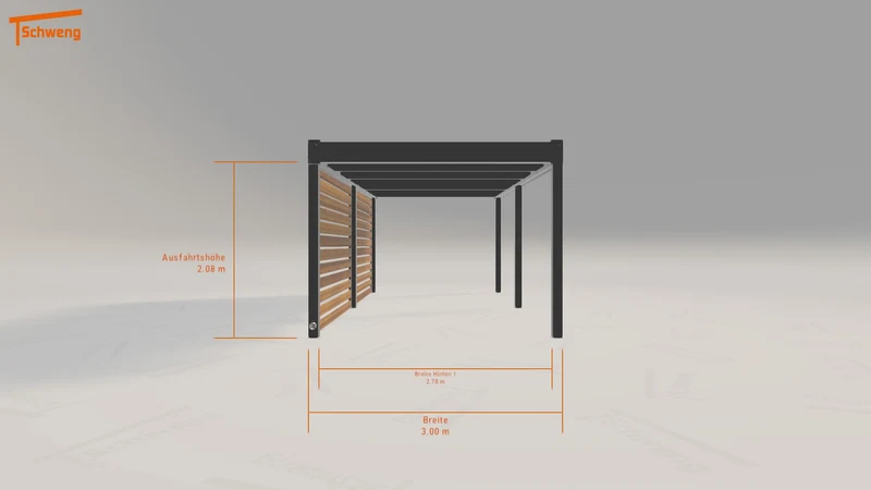 #DE Schweng Flachdachcarport C600 (ID 773k8z)