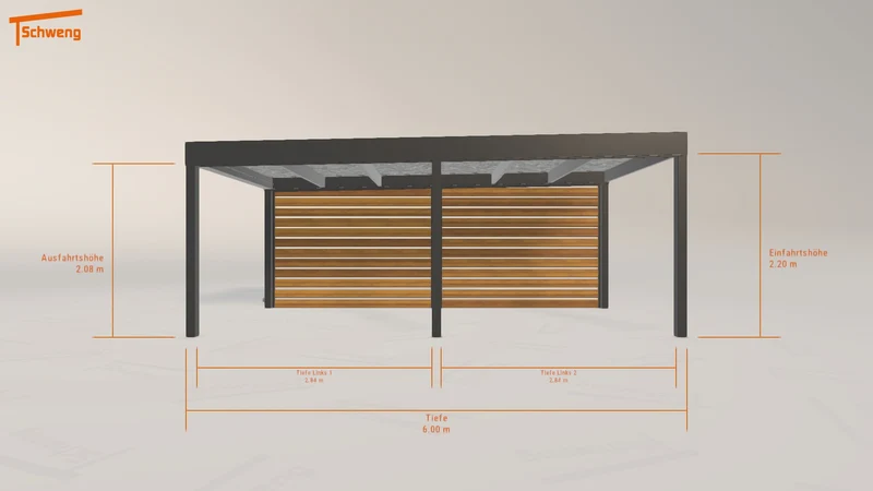 #DE Schweng Flachdachcarport C600 (ID 773k8z)